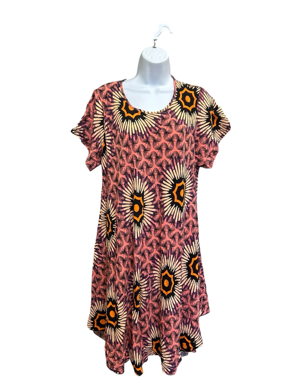 Xiangi Yi Multi-Color Floral A-Line Cotton Boho Dress - Size M
